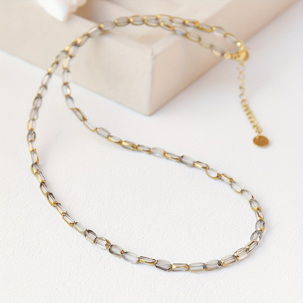 Elegante Turquoise Ovalen Kralenketting
