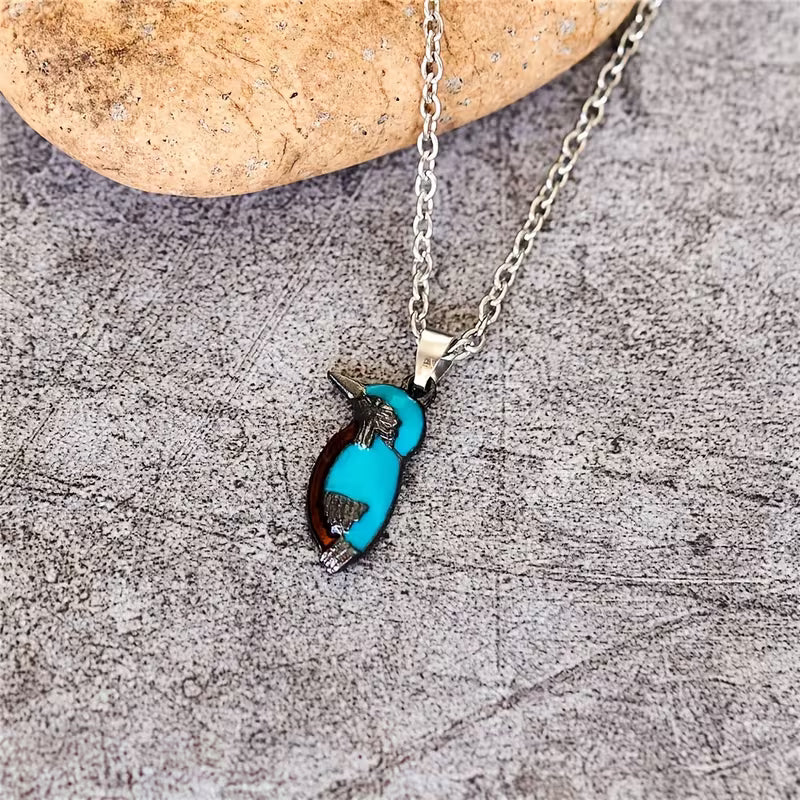 Delicaat Turquoise Vogel Hanger Ketting