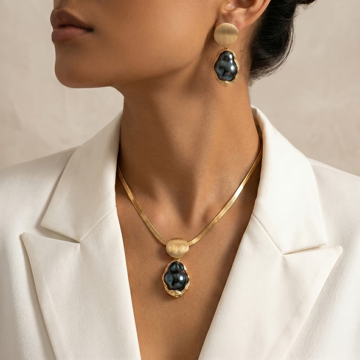 Elegante Barokke Parel Sieraad Set