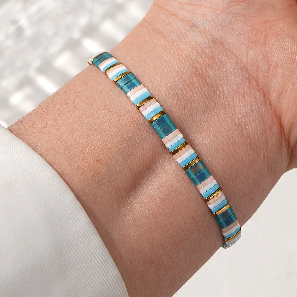 Boheemse Turquoise Tegel Armband
