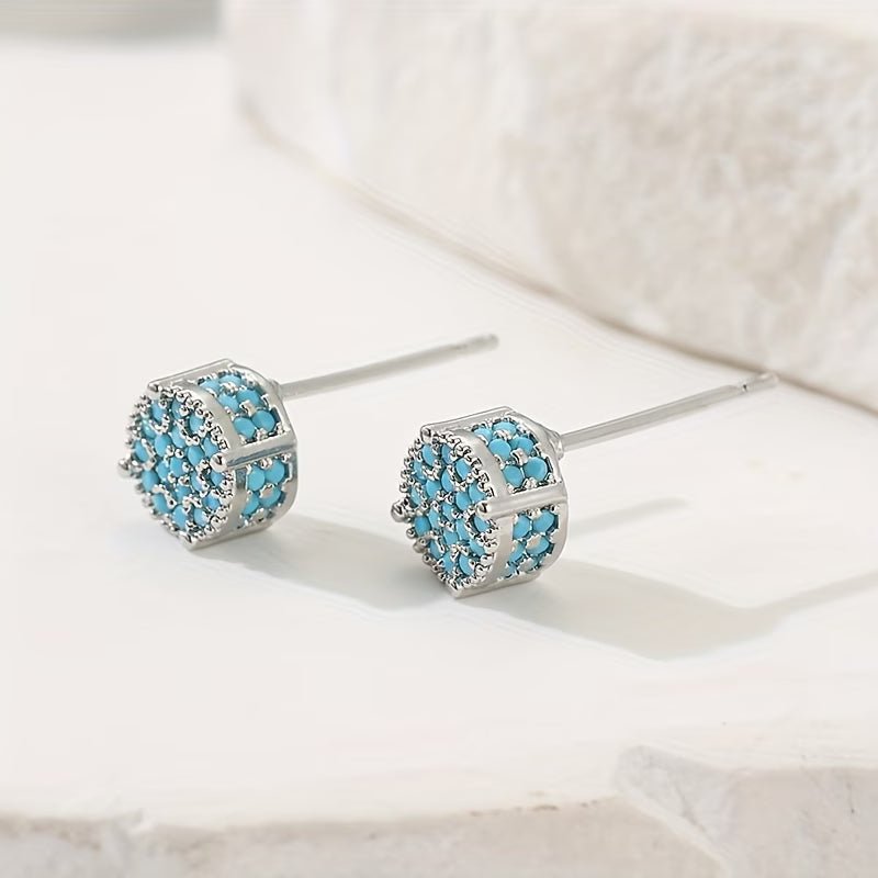 Gouden Turquoise Stud Oorbellen