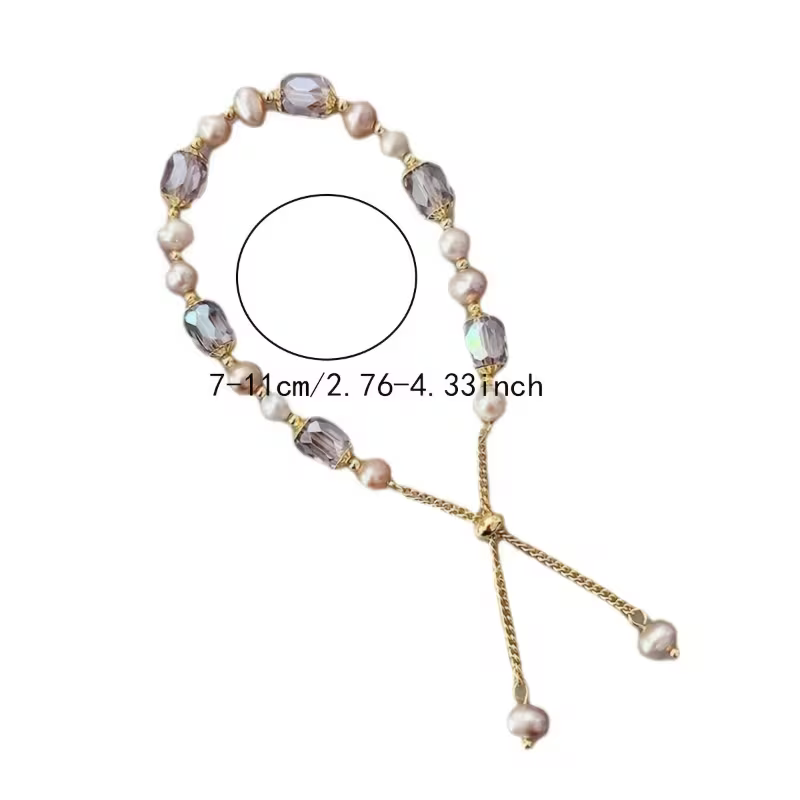 Elegante Champagne Parels Bracelet