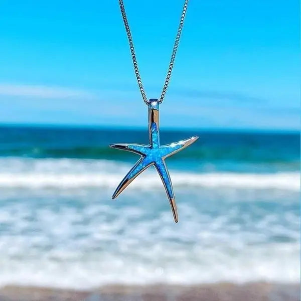 Collier met Sterrenbeeld Hanger van Zilver met Blauwe Opale