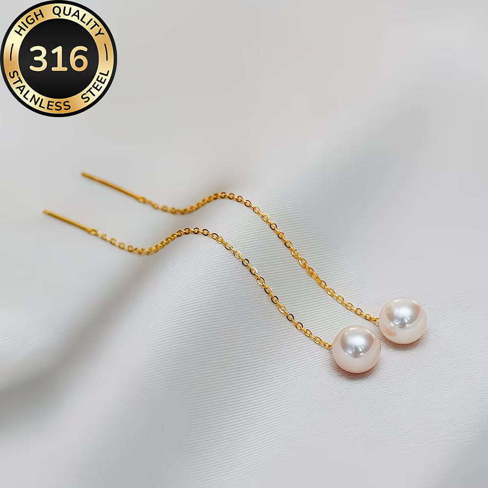 Lange Tassel Parel Oorbellen
