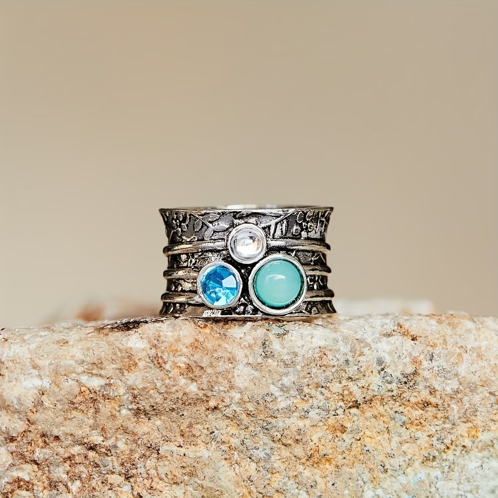 Boho Vintage Turquoise Edelstenen Ring