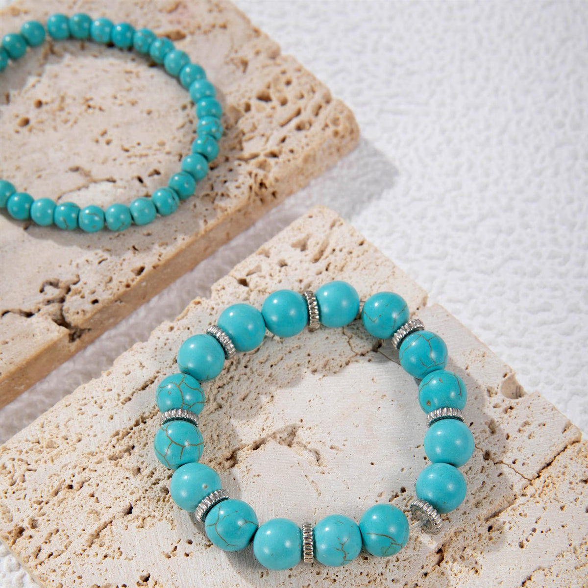 Grote Turquoise Kralenarmband set van 5
