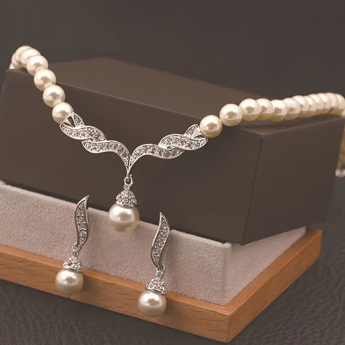 Luxe Parels Leaf Sieradenset