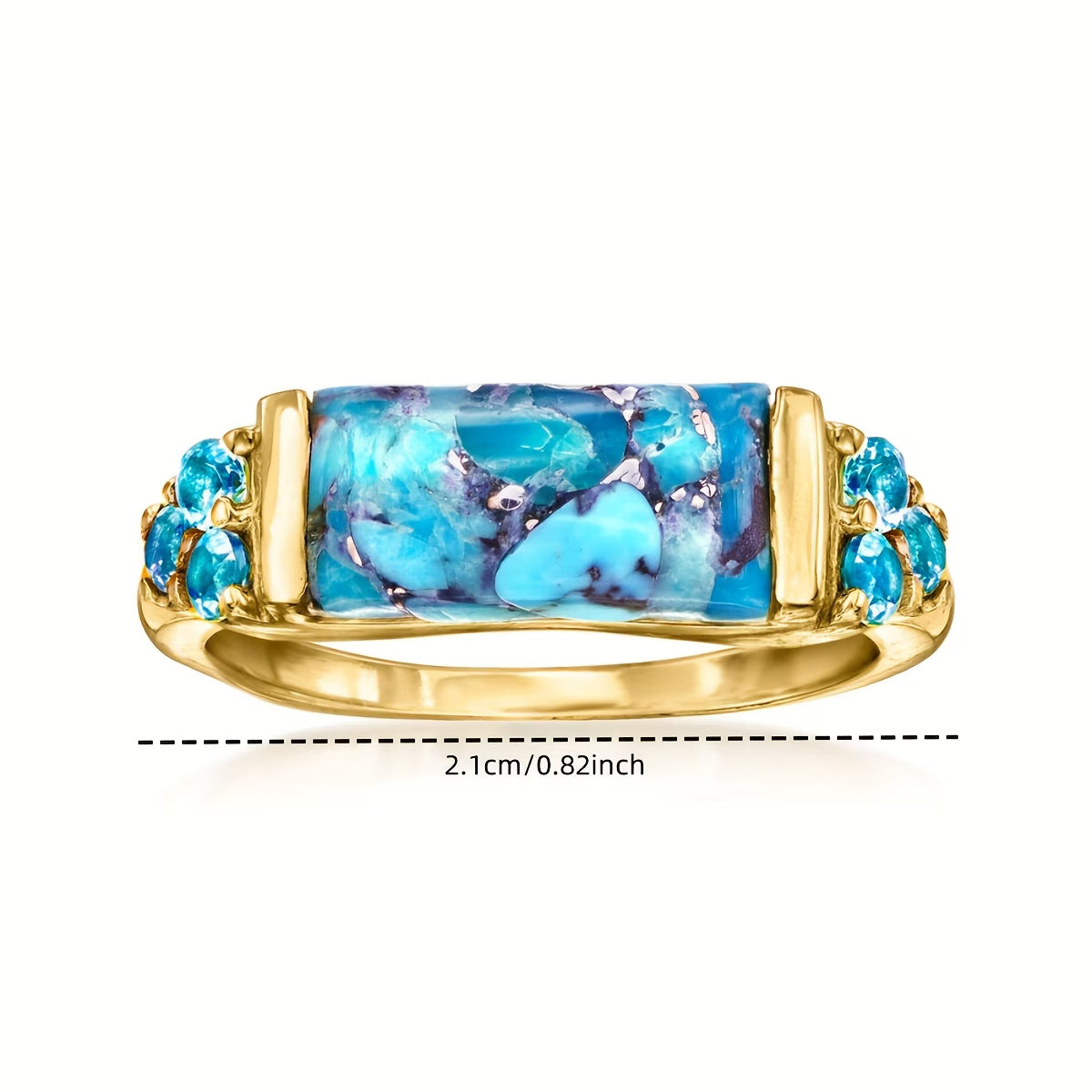 Boheemse Gouden Turquoise Ring