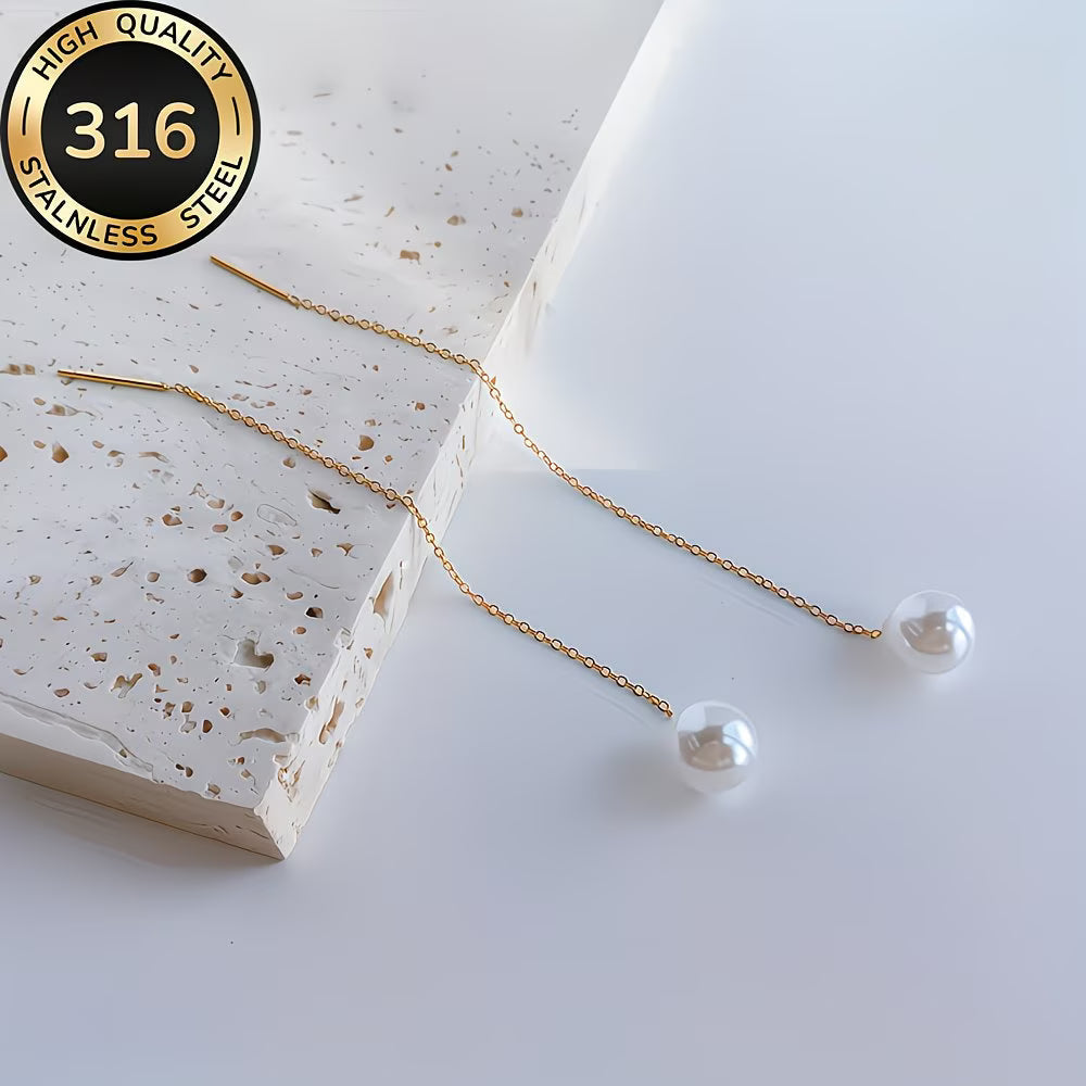 Lange Tassel Parel Oorbellen