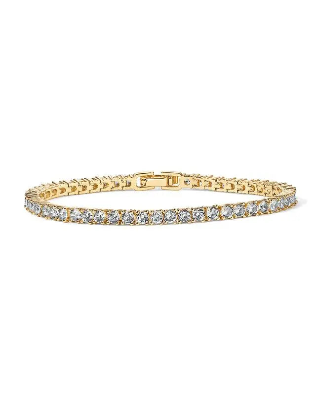 Gouden Tennisarmband met Stralende Kristallen