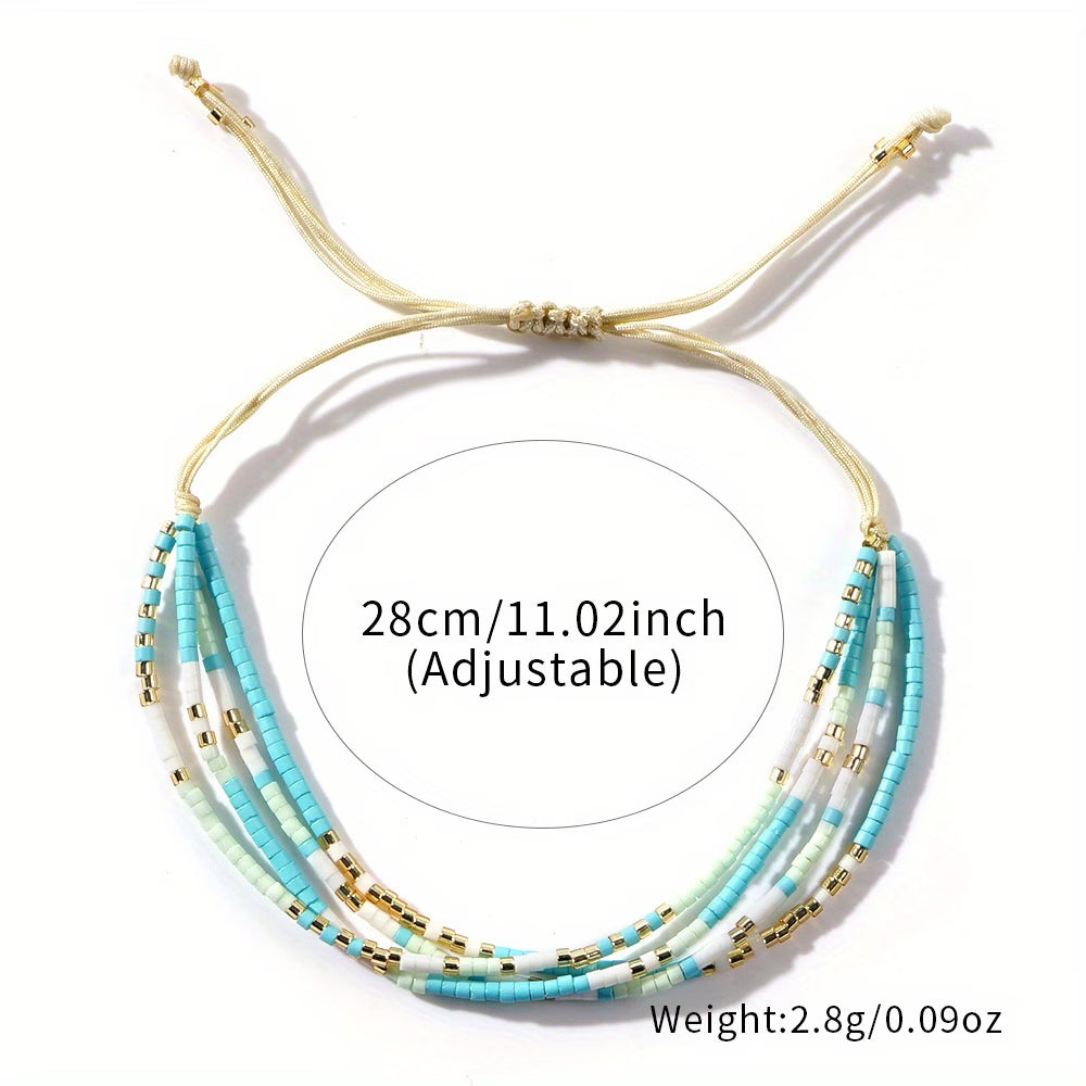 Verstelbare Turquoise en Gouden Armband