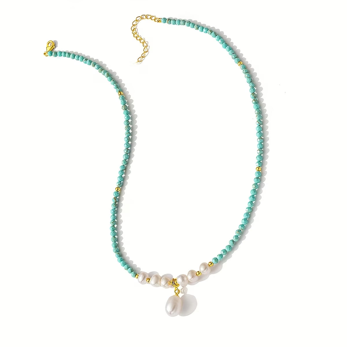 Premium Minimale Turquoise en Parel Ketting