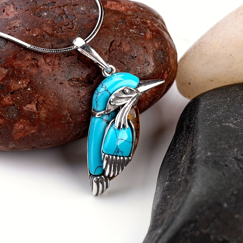 Delicaat Turquoise Vogel Hanger Ketting