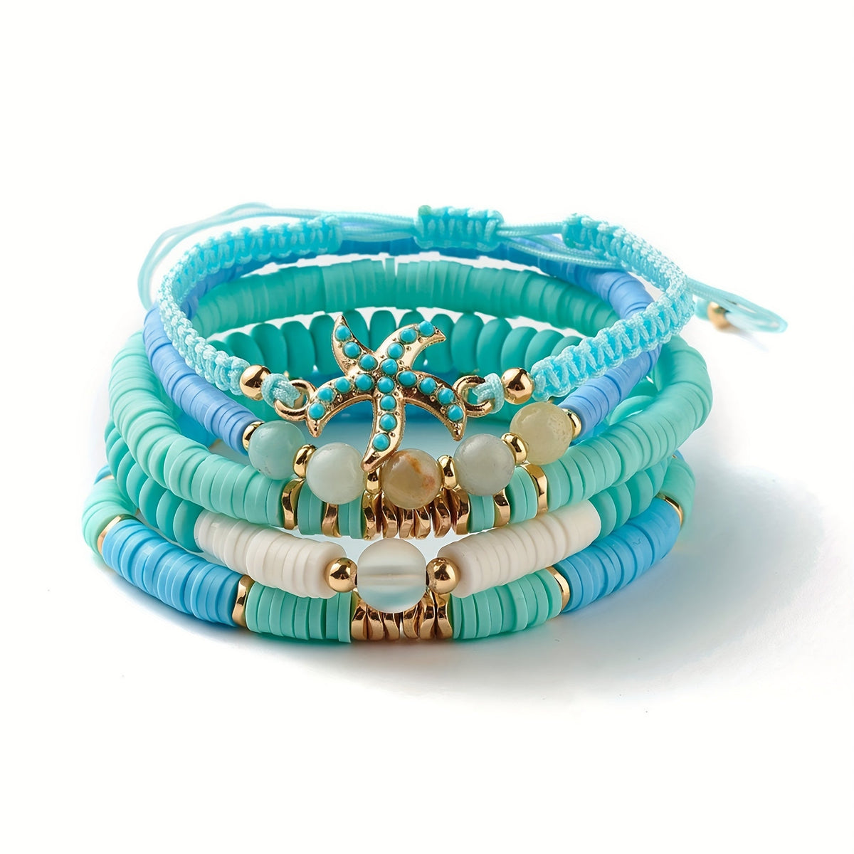 Luxe Parels Coastal Armband Set van 5