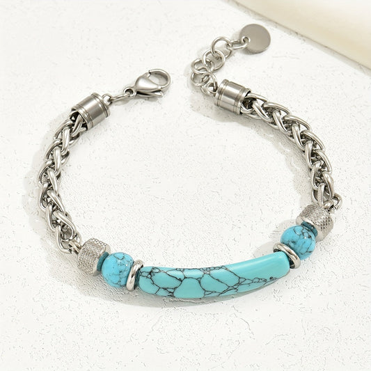 Elegante Zilveren Turquoise Armband