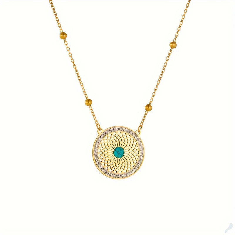 Elegante Turquoise Medaillon Sieraad Set