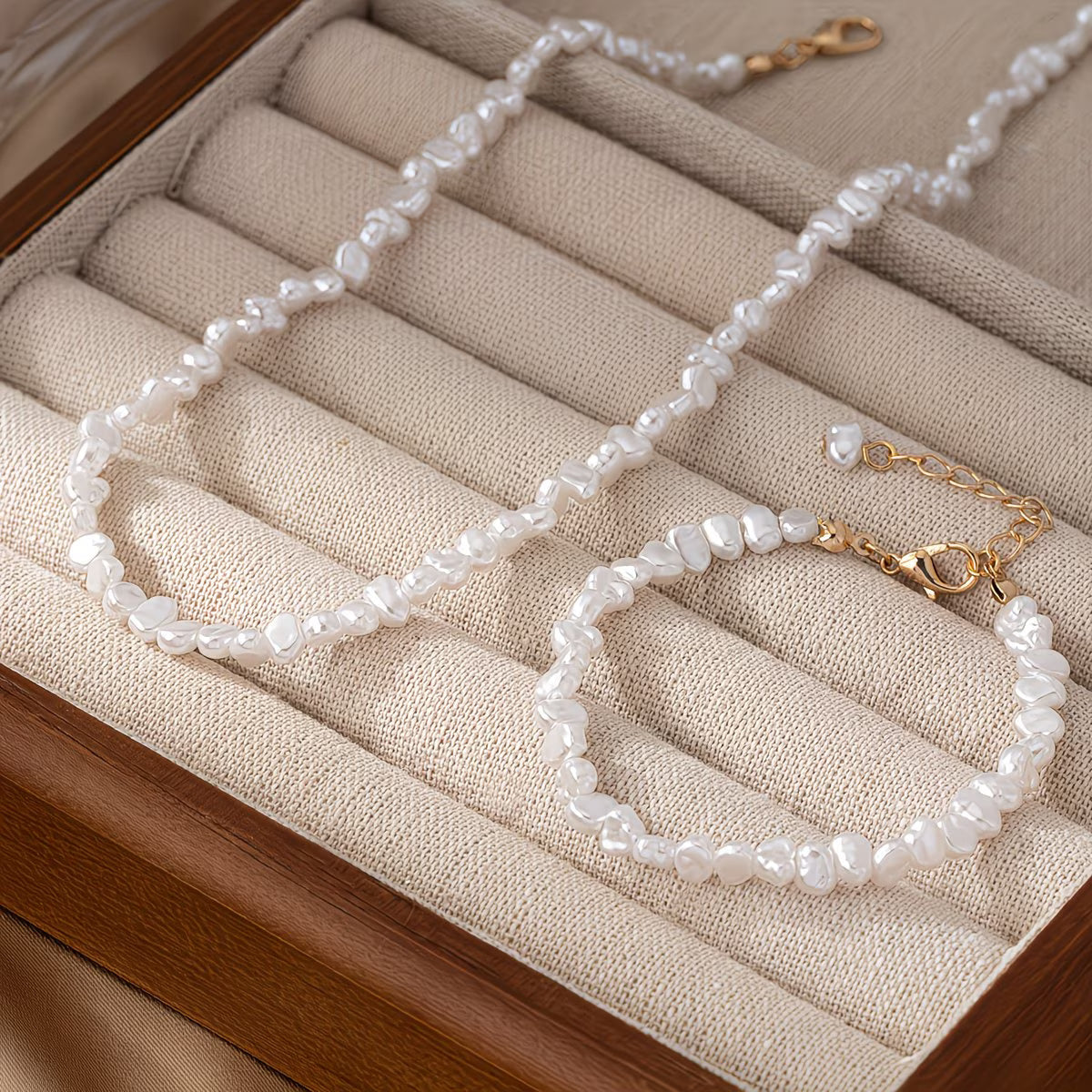 Barok Parel Ketting & Armband Set