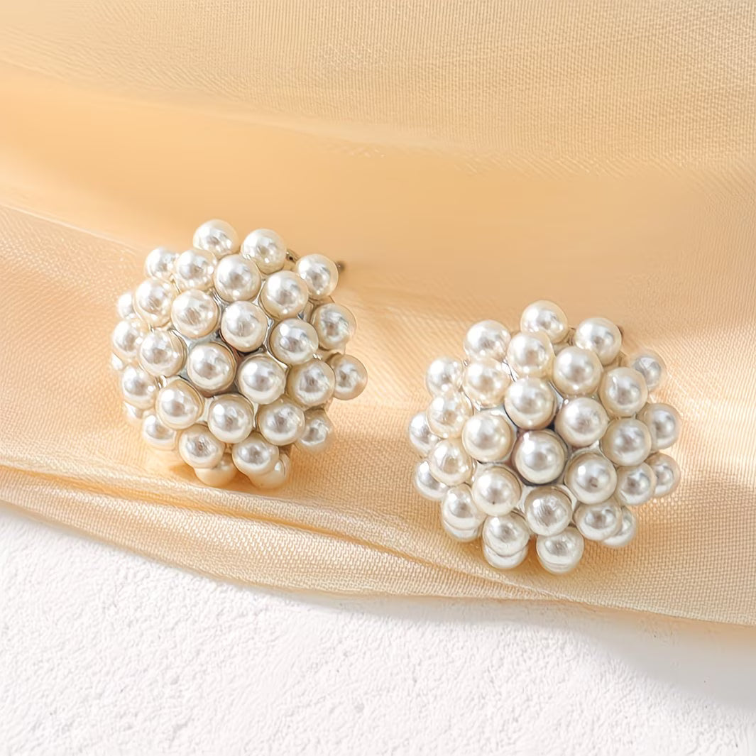 Parel Dome Stud Oorbellen