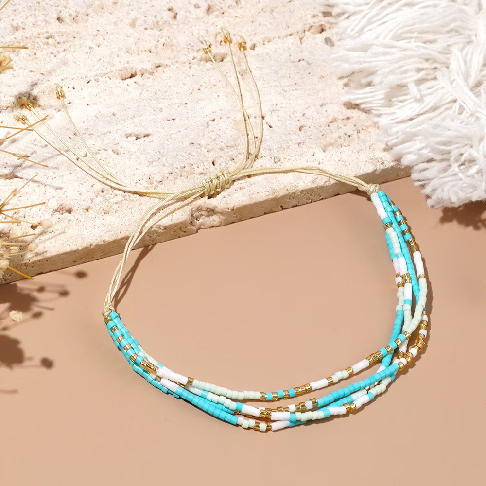 Verstelbare Turquoise en Gouden Armband