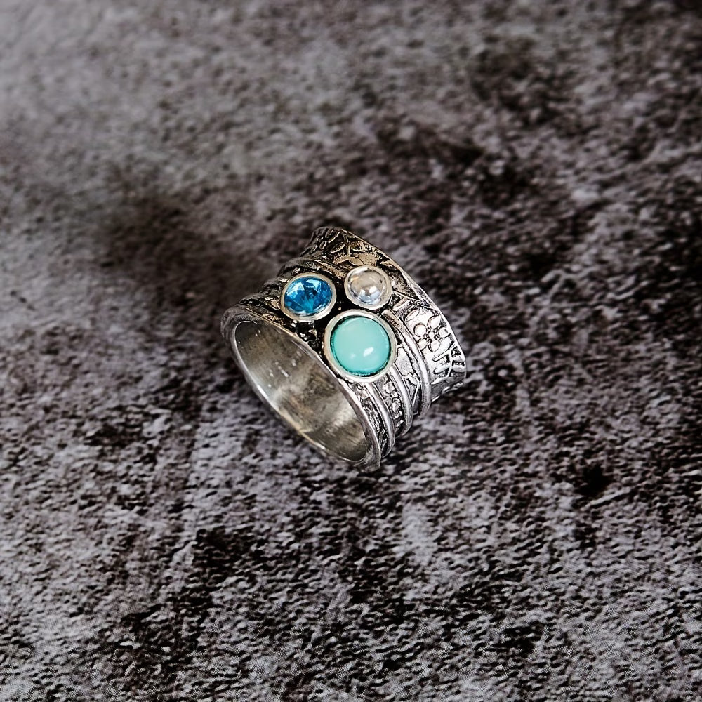 Boho Vintage Turquoise Edelstenen Ring
