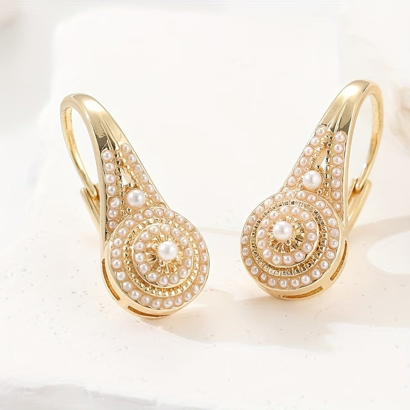 Elegante Parel Bloem Oorbellen
