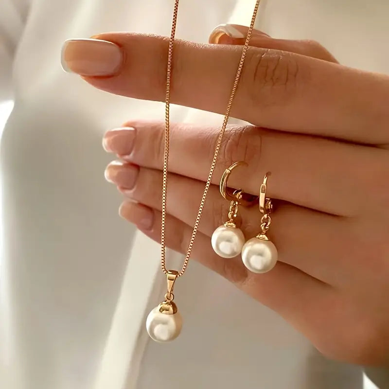 Elegante sieradenset met parels