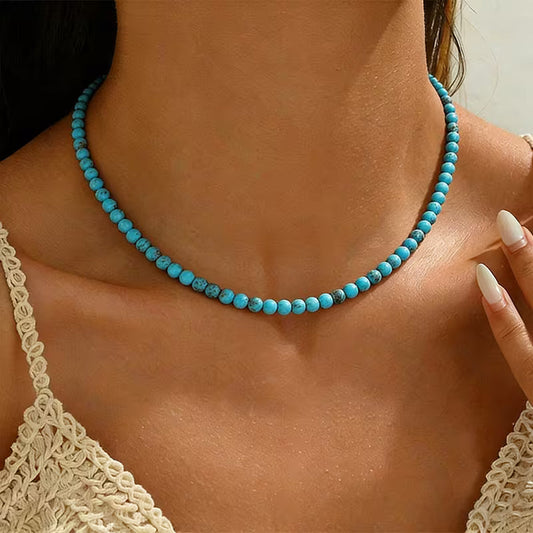 Klassieke Turquoise Kralenketting