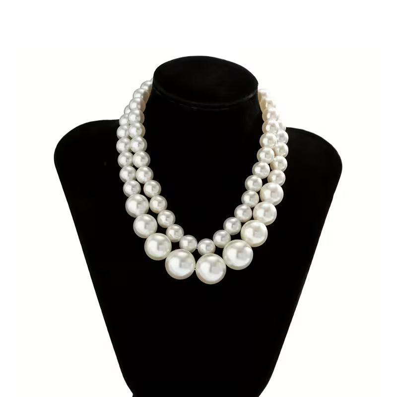 Dubbele Statement Parel Ketting