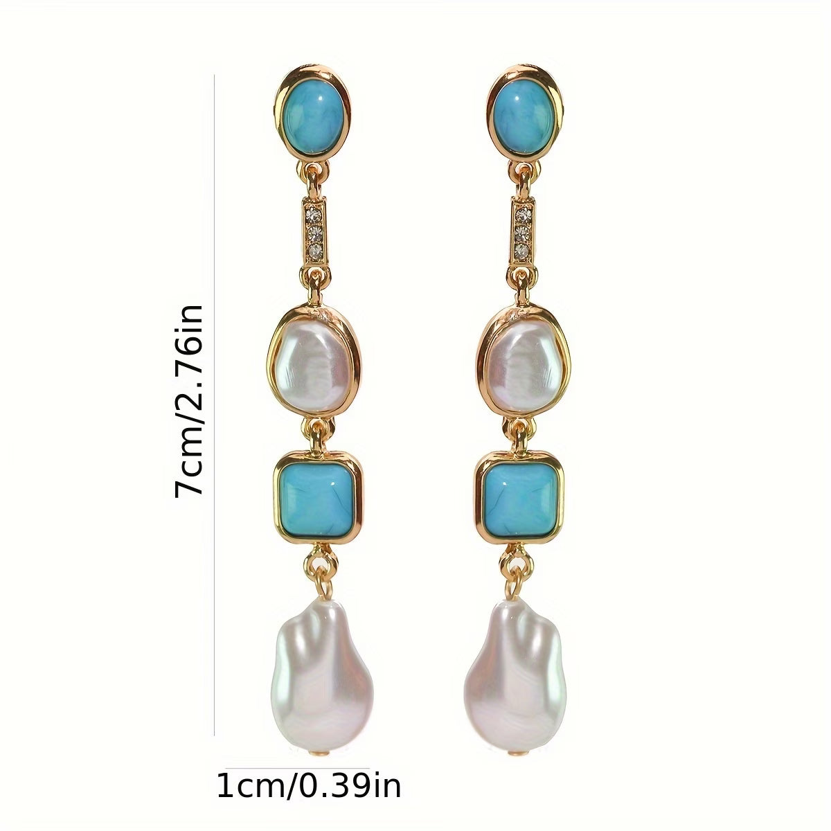 Statement Turquoise Pareloorbellen
