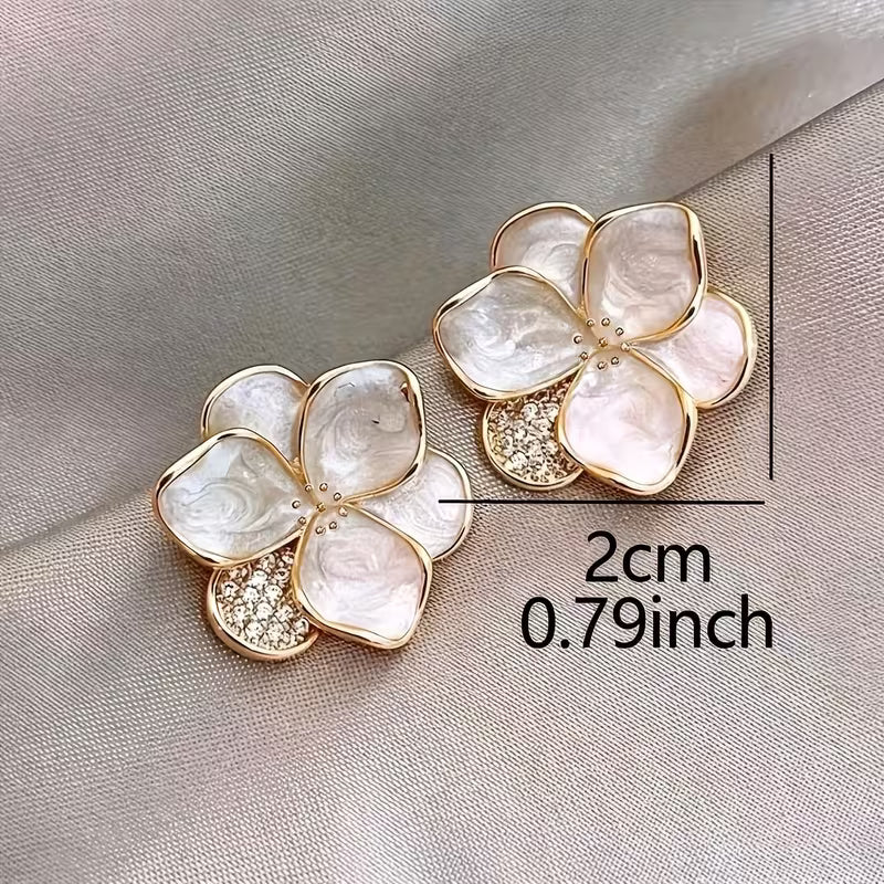Elegante Parel Bloem Oorbellen