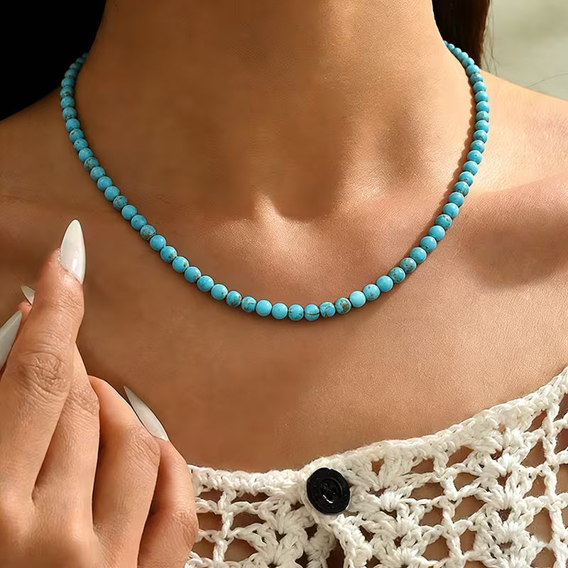 Klassieke Turquoise Kralenketting