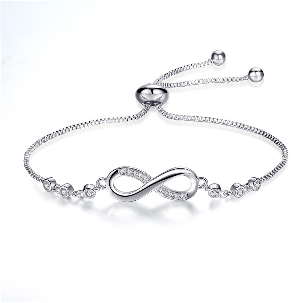 Chic verstelbare armband in roségoud in de vorm van een oneindigheidssymbool