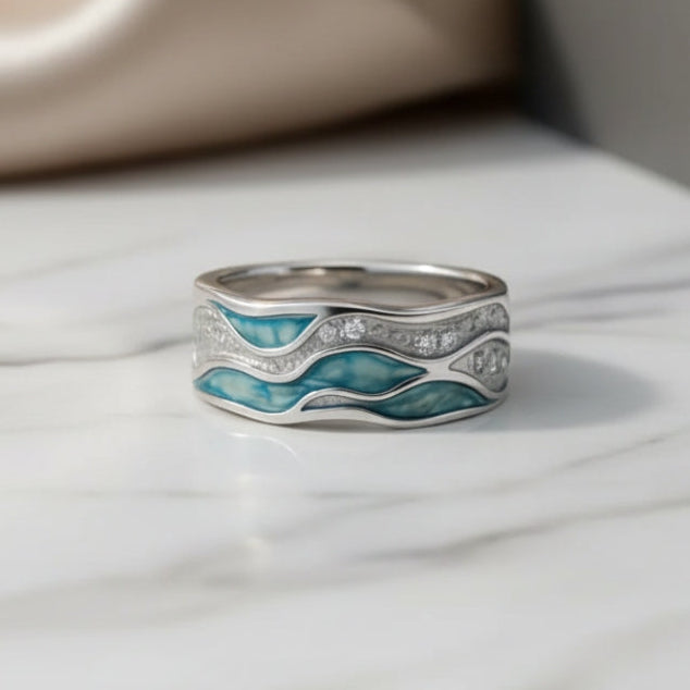 Oceaan Golf Turquoise Ring