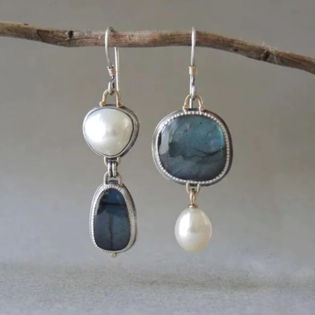 Elegante Blauwe Parel Oorbellen