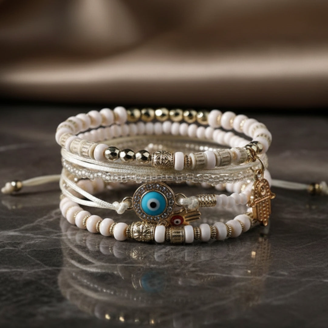 Elegante Gouden Hamsa Armband Bundle