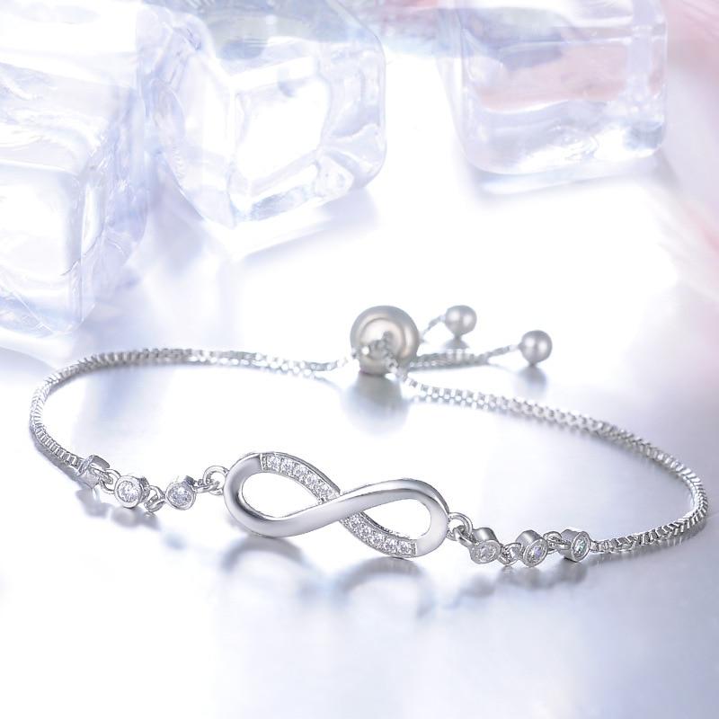 Chic verstelbare armband in roségoud in de vorm van een oneindigheidssymbool