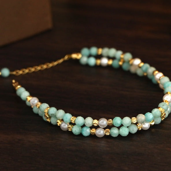 Premium Bohemian Parel Turquoise Armband Set