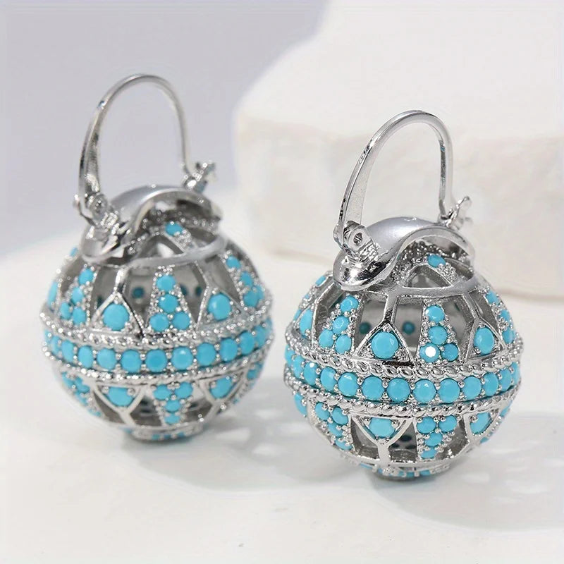 Gouden Turquoise Mandala Oorbellen