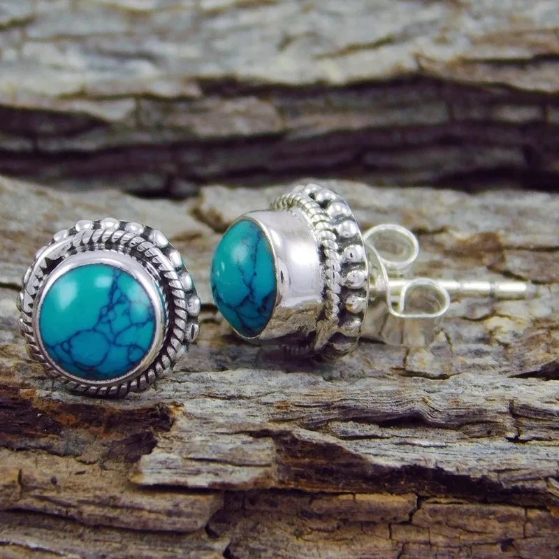 Graceful Turquoise Stud Earrings