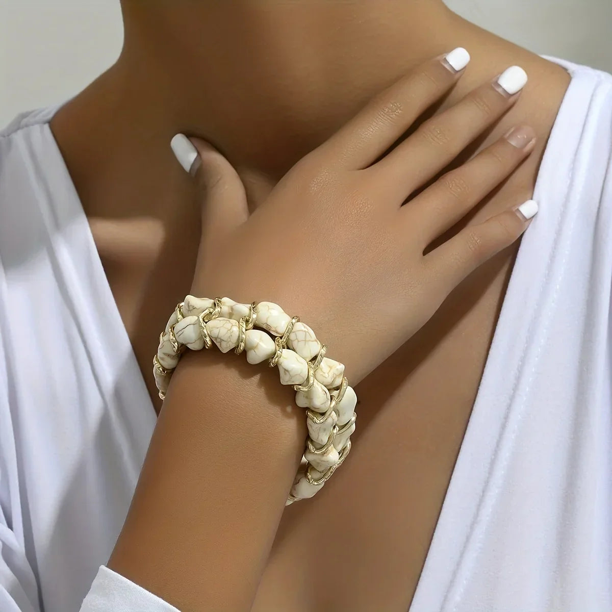 Elegante Turquoise Gouden Armband
