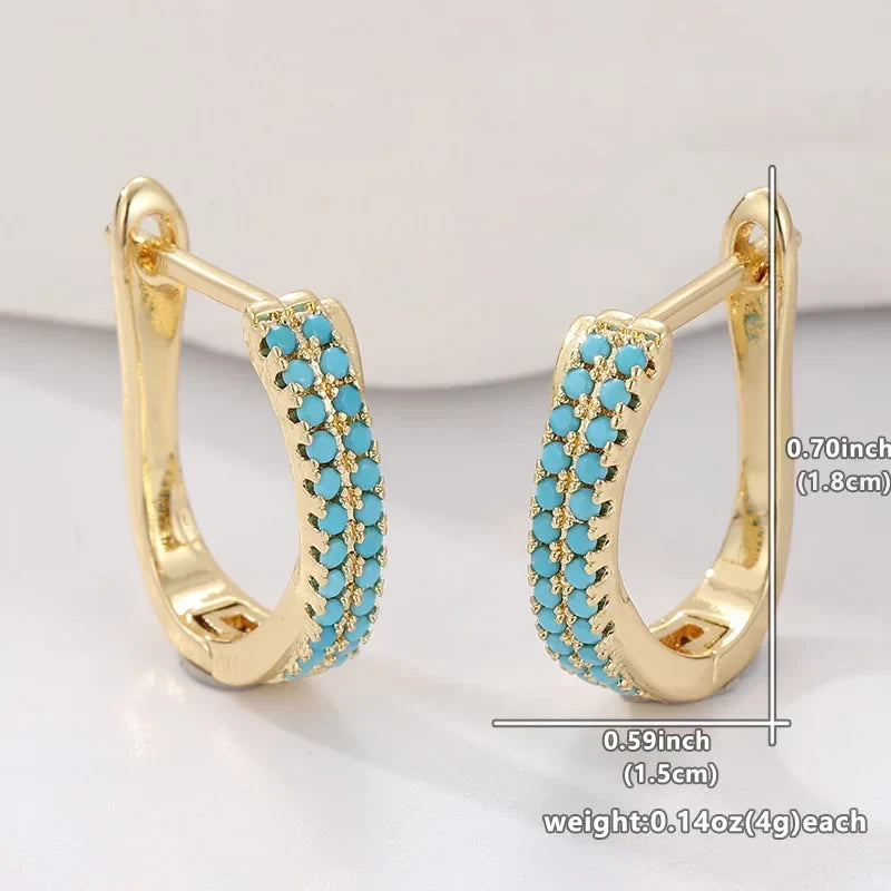 Turquoise Klassieke Hoops Oorbellen
