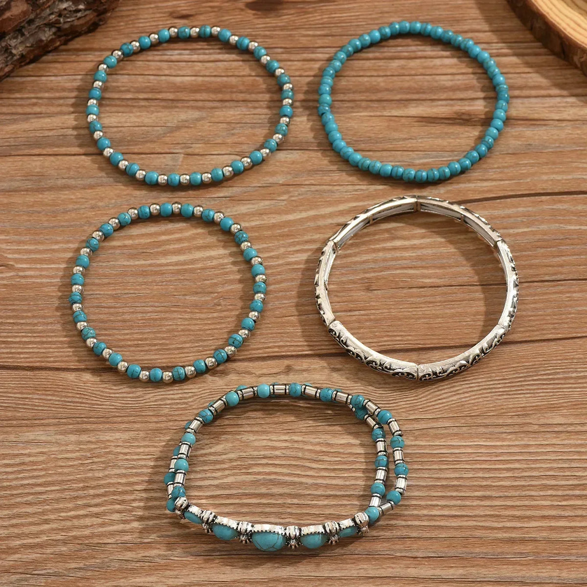 Premium Turquoise Kralenarmband Set
