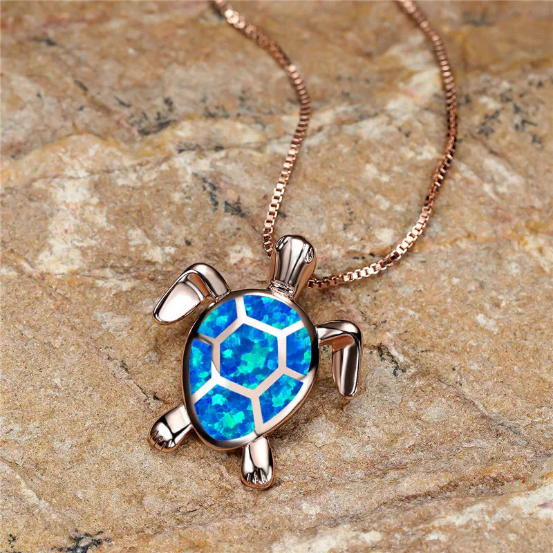 Vintage Groene Vuur Opal Schildpad Hanger