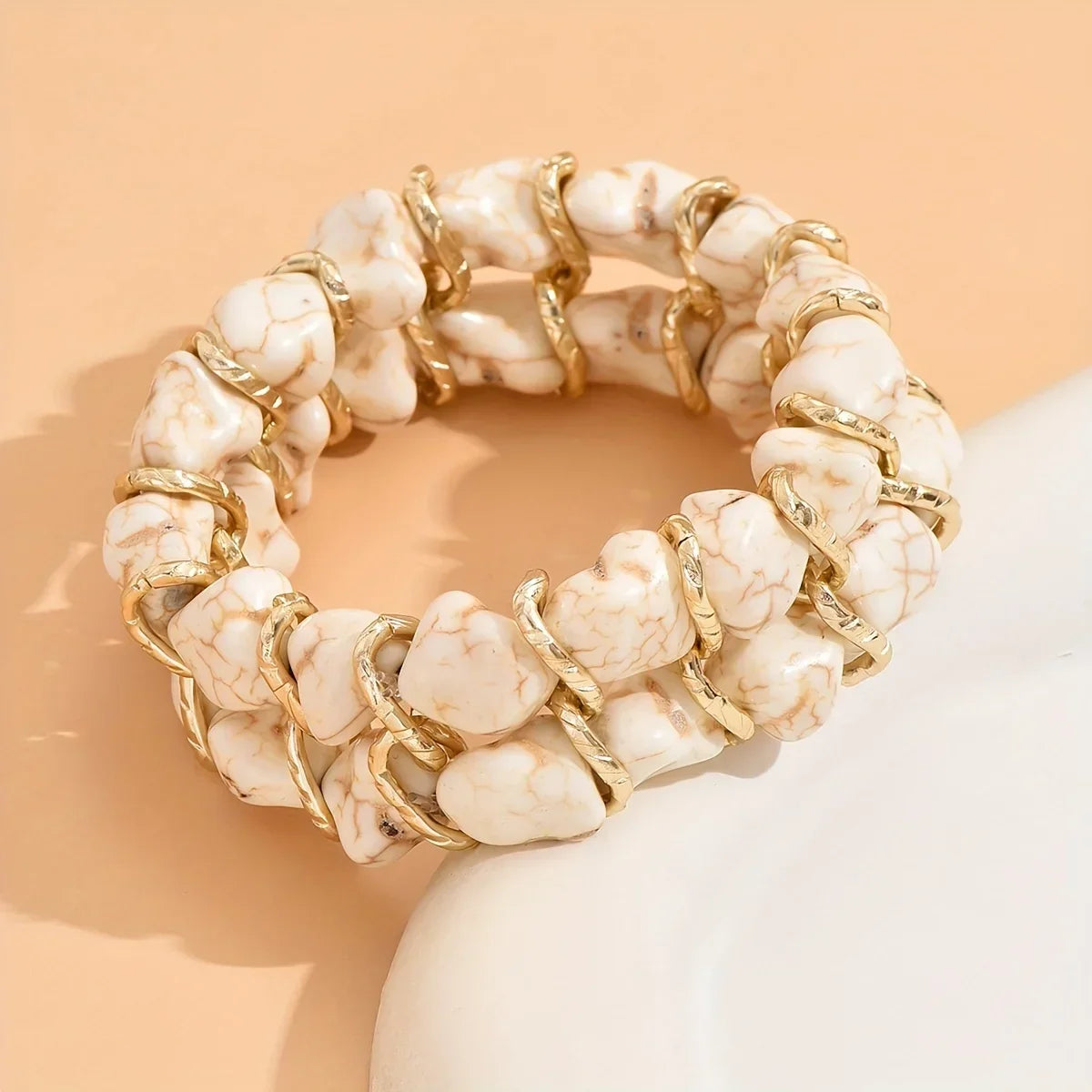 Elegante Turquoise Gouden Armband