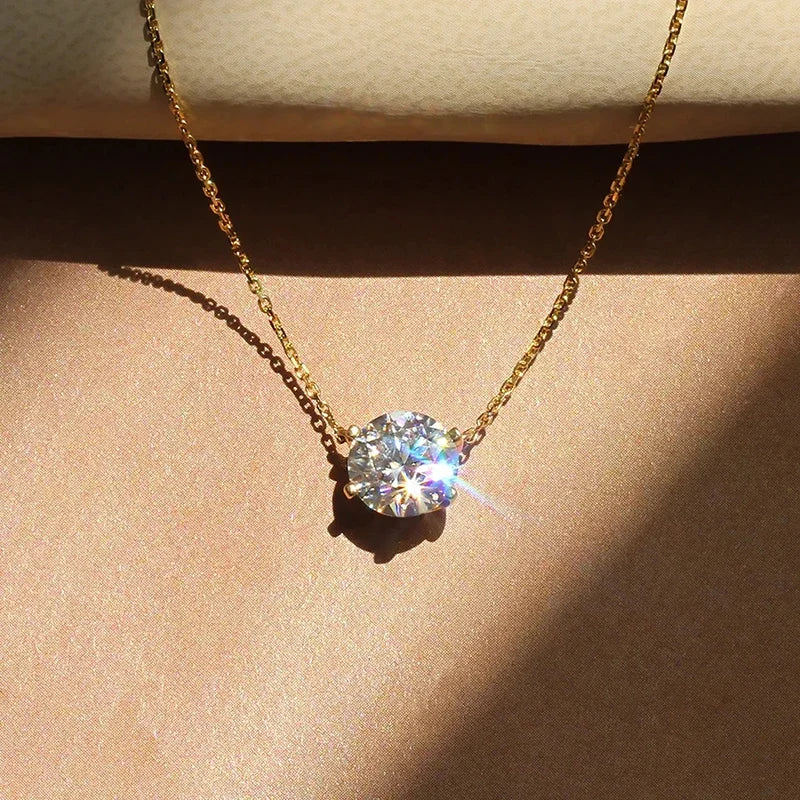 Elegante Solitaire Ketting met Kristal