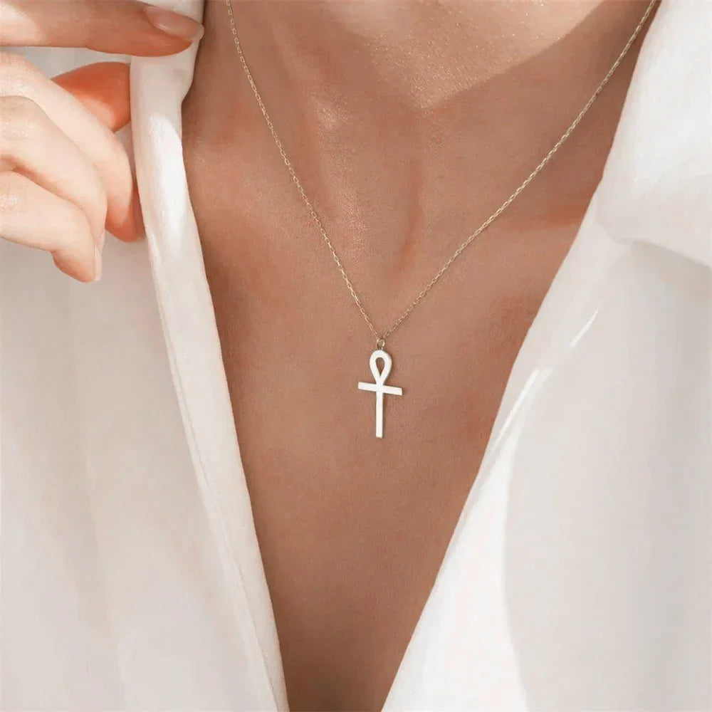 Collier met Gouden Ankh Hanger