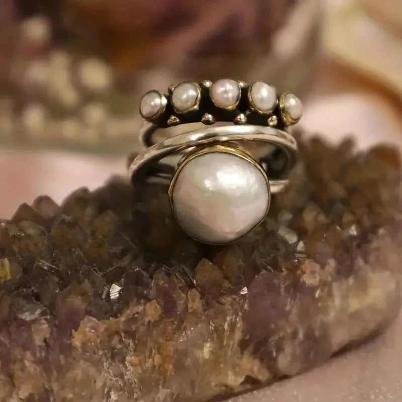 Gelaagde Parels Ringenset