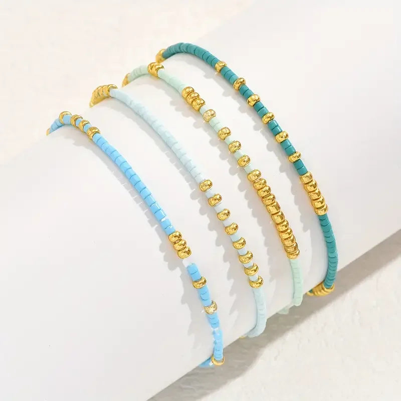 Subtiele Turquoise Kralenarmband Set