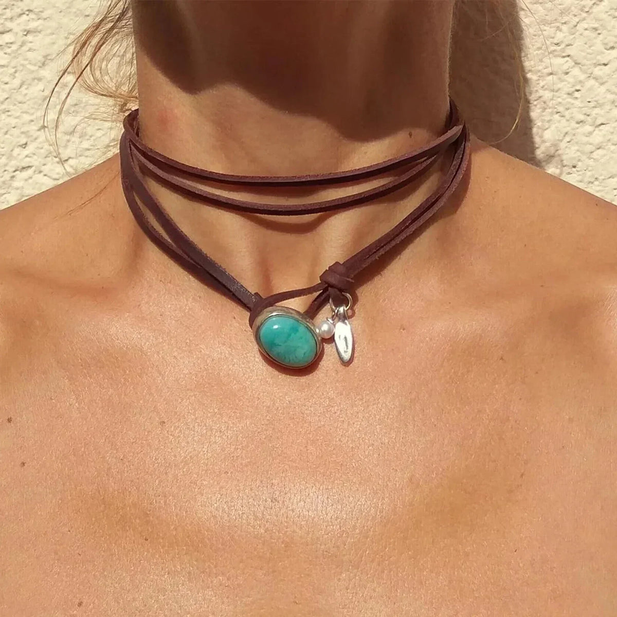 Moeiteloze Turquoise Edelstenen Ketting