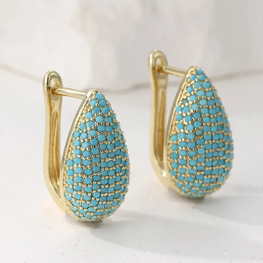 Turquoise Druppel Oorbellen